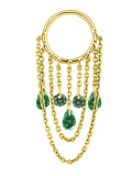Argola India Verde 10mm Gold