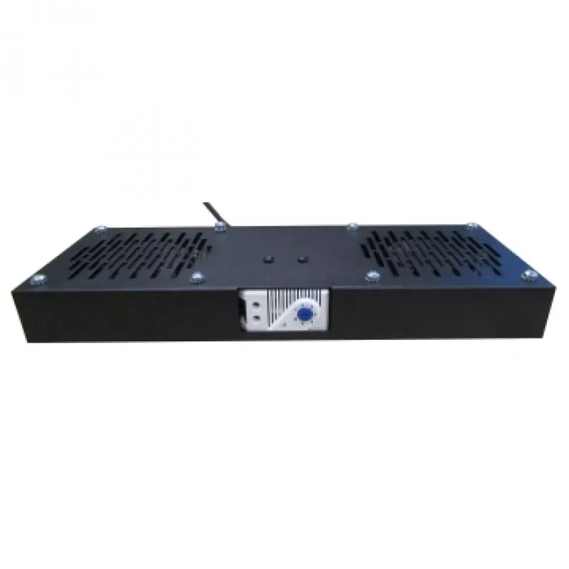 WP RACK COOLING FAN TRAY P/RWA SERIES 450MM 2XFANS & TERMOSTATO BLACK RAL 9005