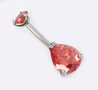 Piercing Umbigo Gota Vermelha