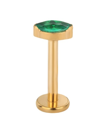 Piercing Pingo luz Verde gold - titânio  
