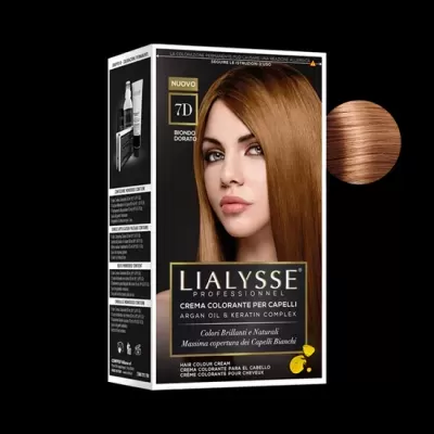 Creme Colorante para Cabelo 7D Louro Dourado lialysse