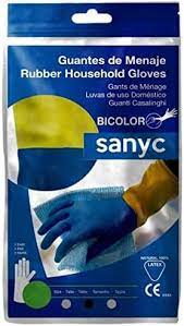 Luva Latex Natural 100% T/Medio Bicolor Sanyc