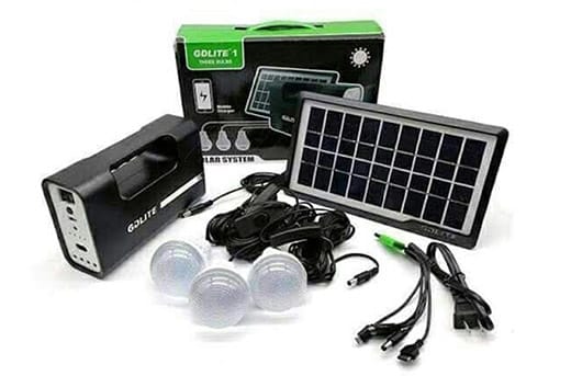 KIT RADIO MP3 E ILUMINAÇÃO SOLAR GDLITE10 THREE BULBS