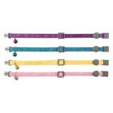 COLEIRA "GLITTER" EM NYLON/PLÁSTICO P/ GATOS