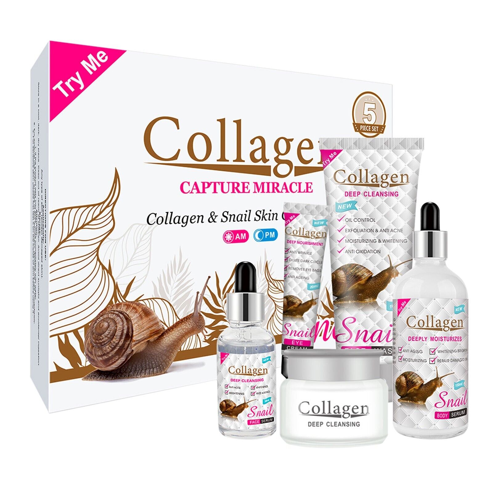 PEI MEI CONJUNTO COLAGENO CARACOL 5 EM 1 - 5 PCS