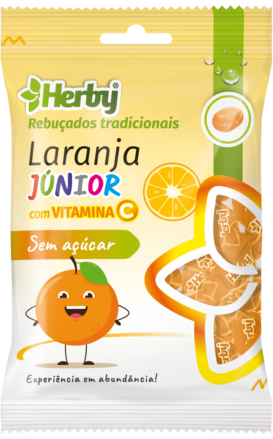 Herby Rebuçados S/Açucar Laranja Junior Vitamina C 60gr