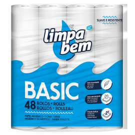 PAPEL HIGIENICO BASIC 48 ROLOS LIMPA BEM