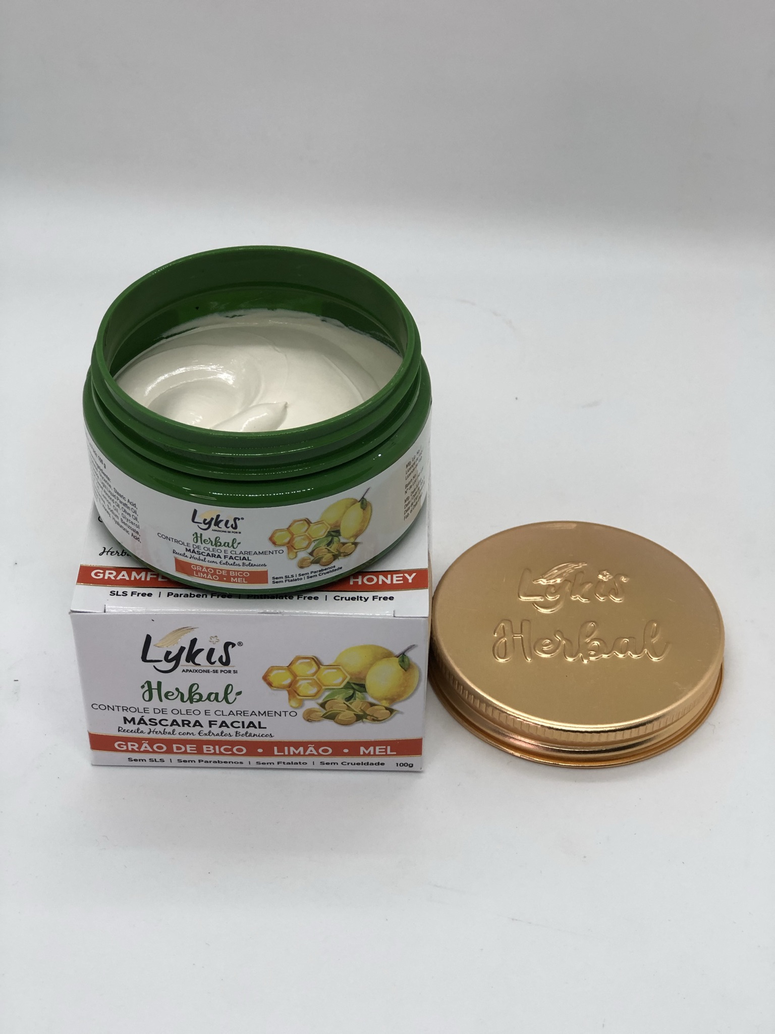 Lykis Mascara Facial Herbal de Grão de Bico, Limão e Mel 100ml