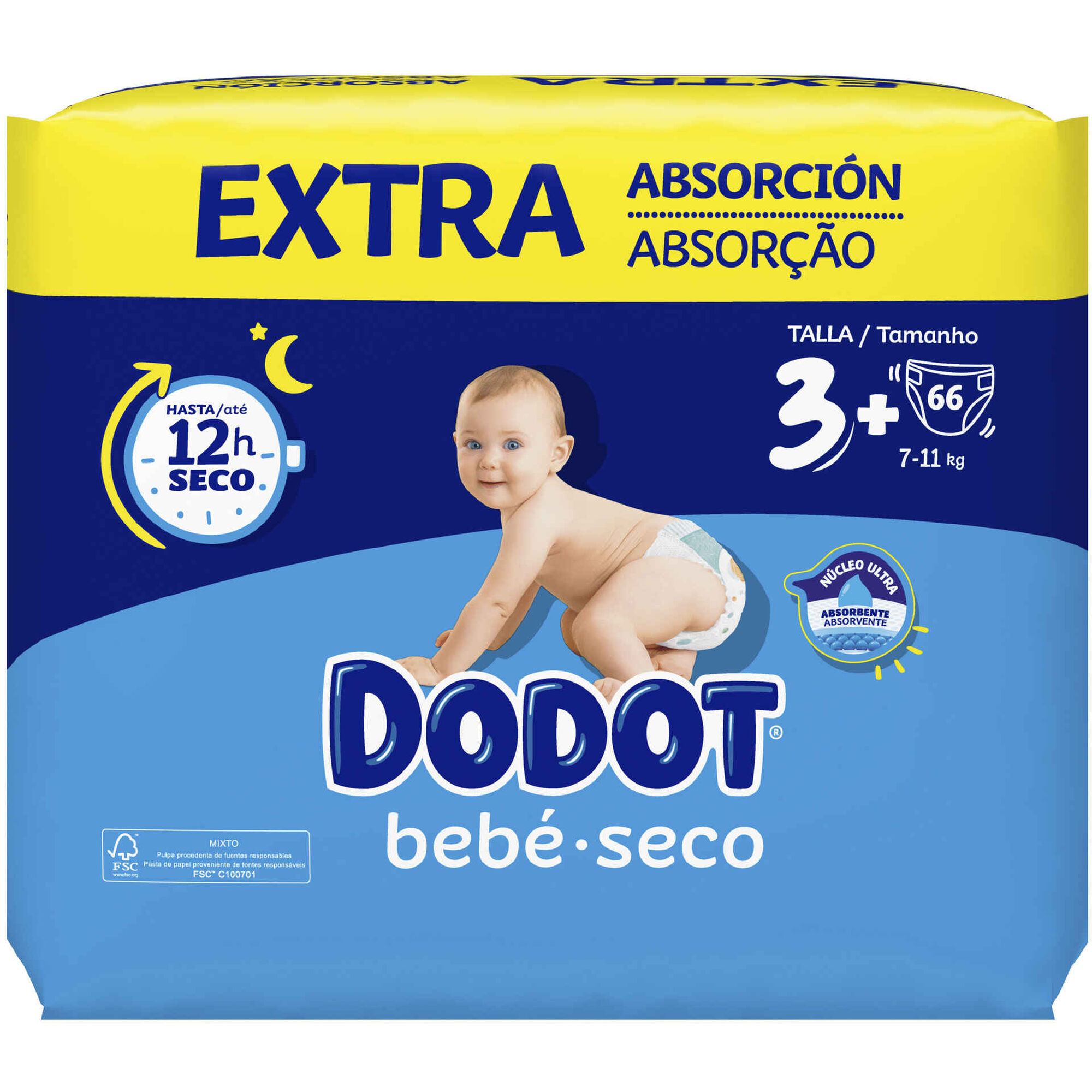 FRALDAS AZUL EXTRA DODOT T3 66UN