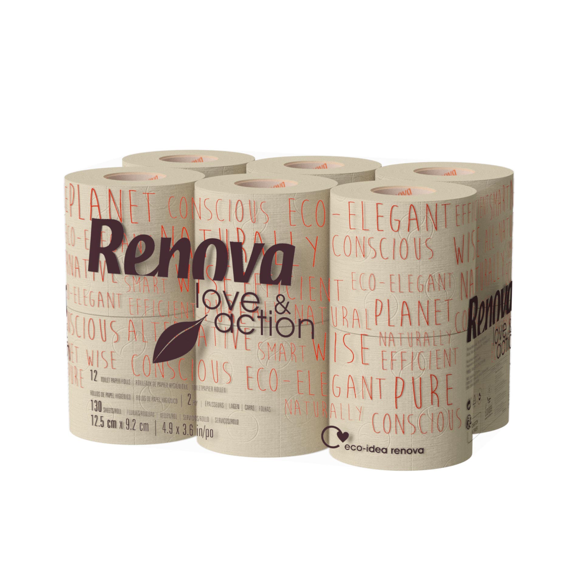 Papel Higiénico Love & Action 2 Folhas 9 x 12 rolos