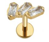 Retângulo de inclinação tripla em gold 