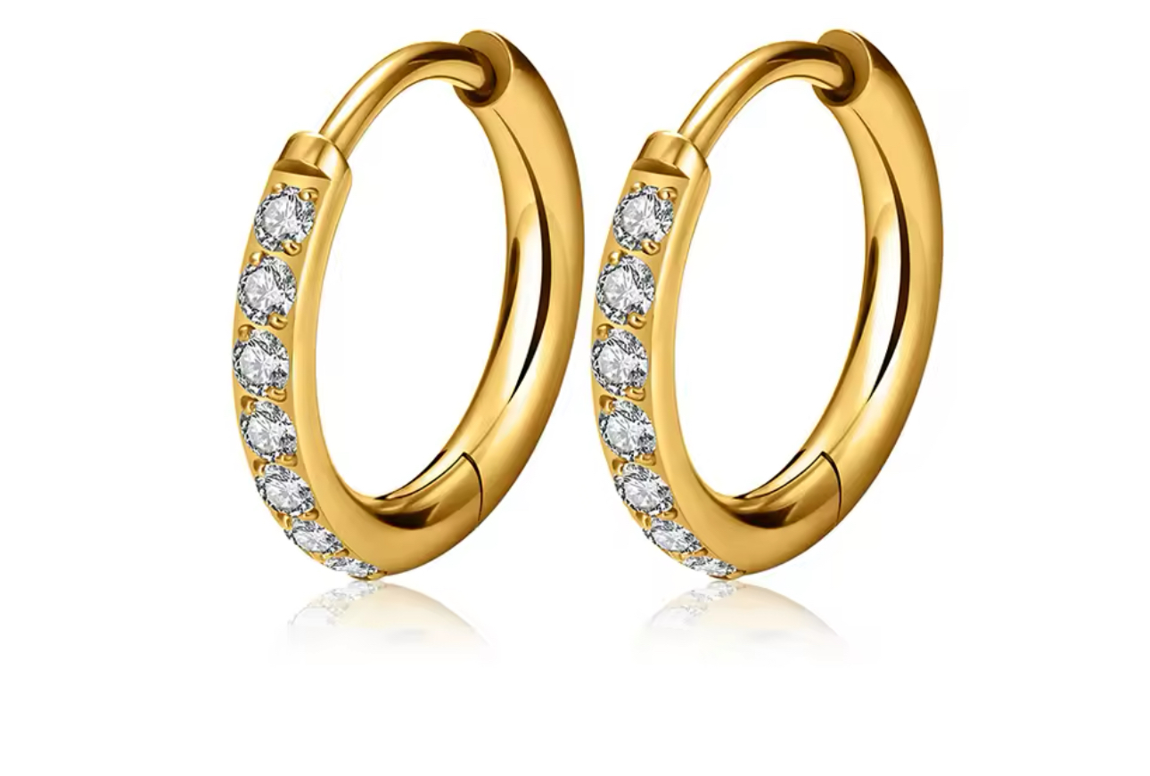 Brinco Argola Cubica 10mm GOLD