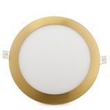 Painel led 18W circular dourado 3000K branco quente