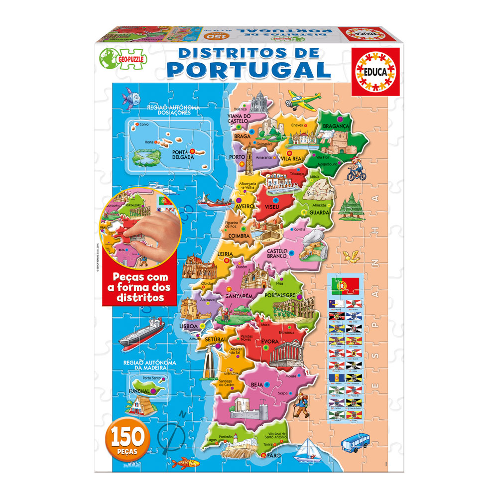 Puzzle 150 peças - Distritos de Portugal