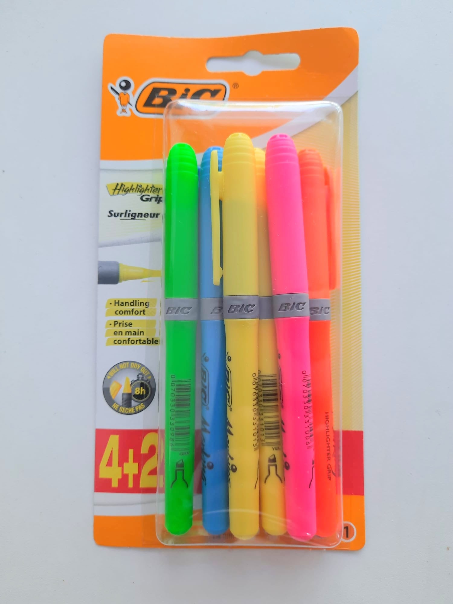 MARCADOR FLUO. BIC 5 CORES 4+2 GRATIS