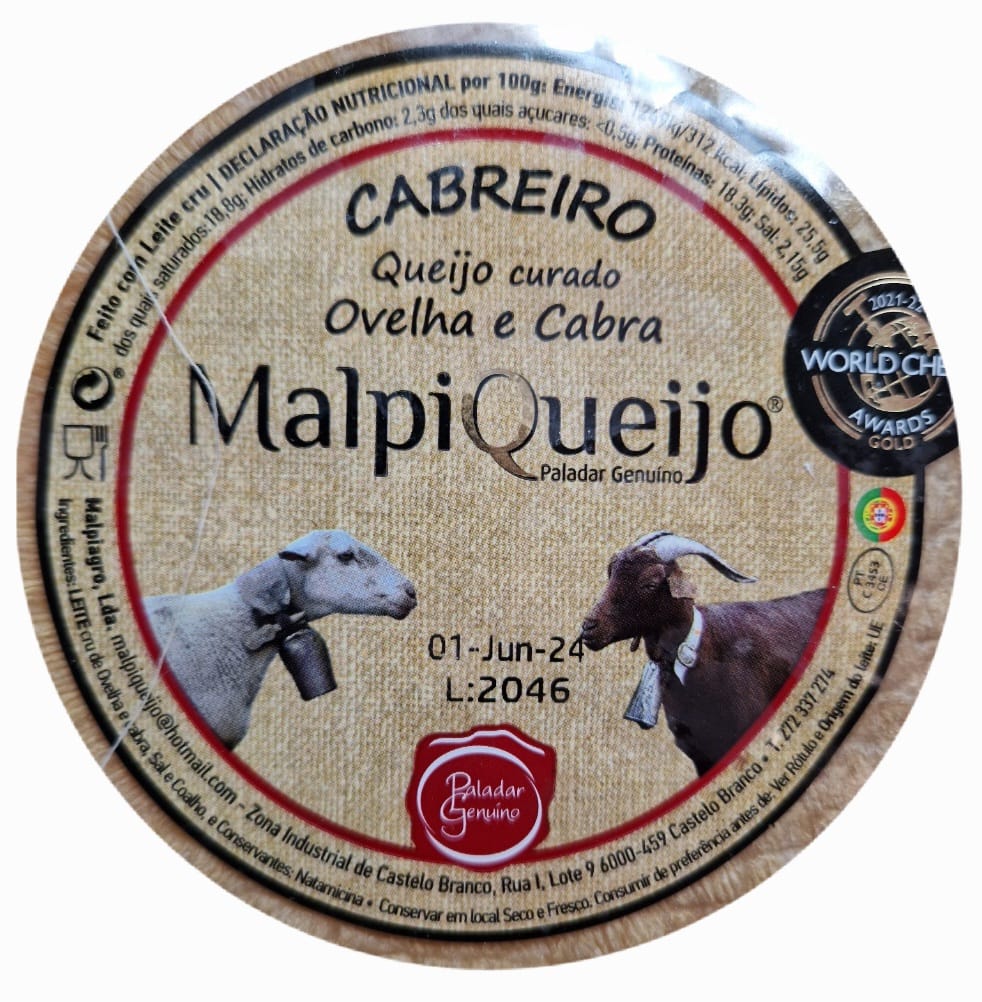 QUEIJO CURADO OVELHA/CABRA "CABREIRO" MALPIQUEIJO GRD.