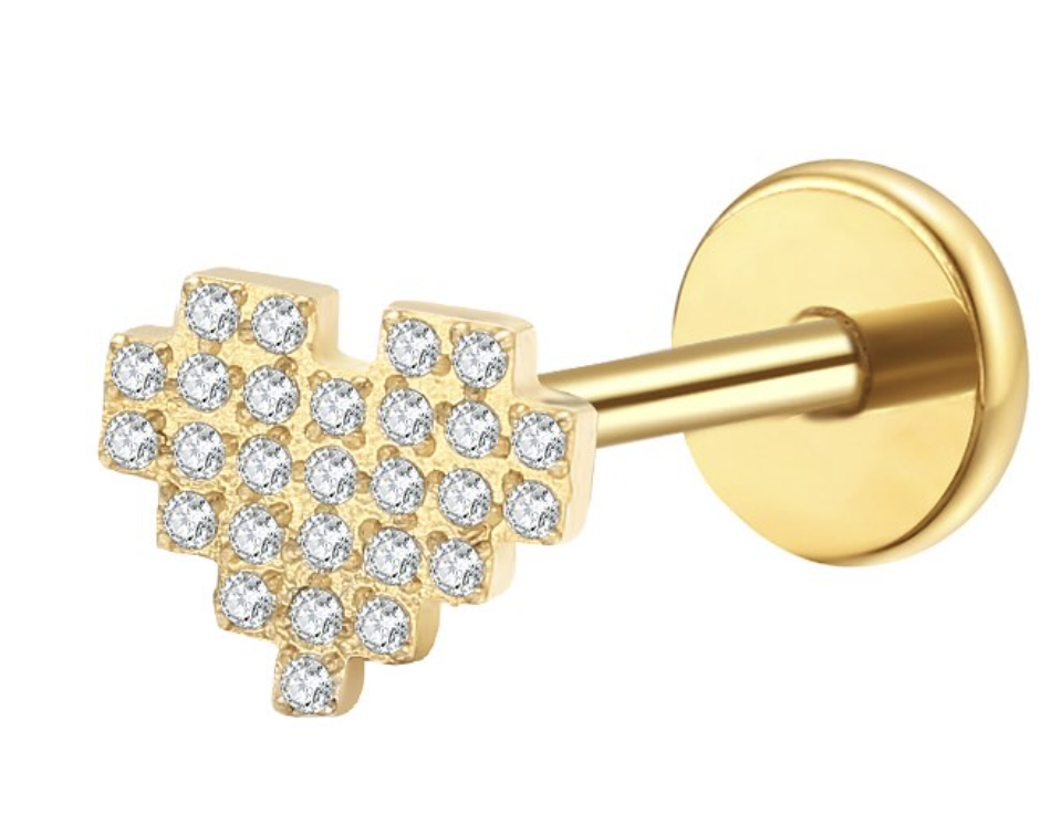 Piercing Coração Cheio Gold