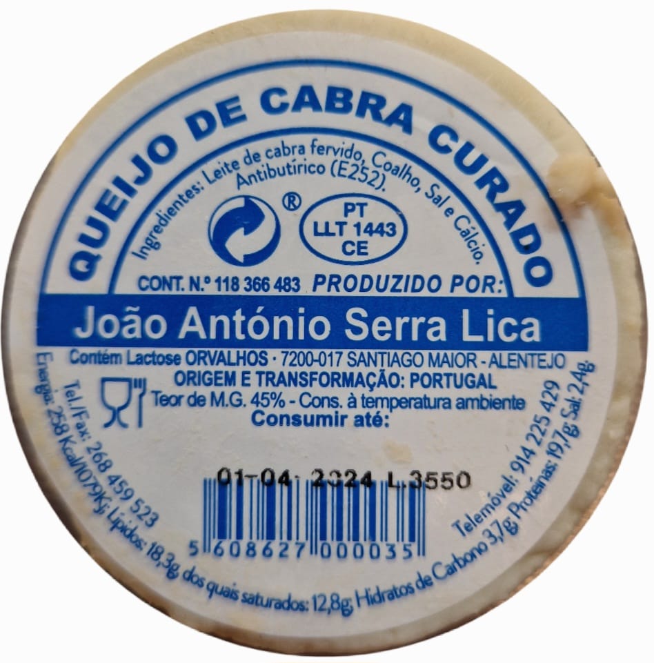 QUEIJO CABRA CURADO "J.ANT. SERRA LICA" 