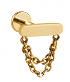 Retângulo barra com corrente dupla Gold