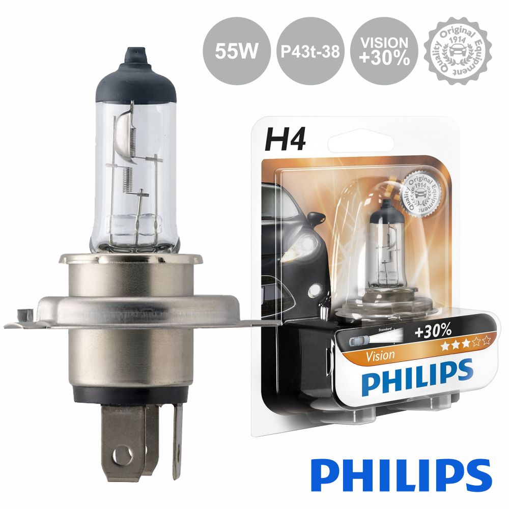 Lampada para automóvel 12V H4 P43t-38 60/55W