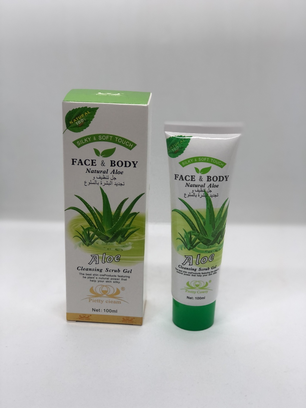 Pretty Cowry Gel Esfoliante Natural de Aloe Vera para Rosto e Corpo - 100 ML