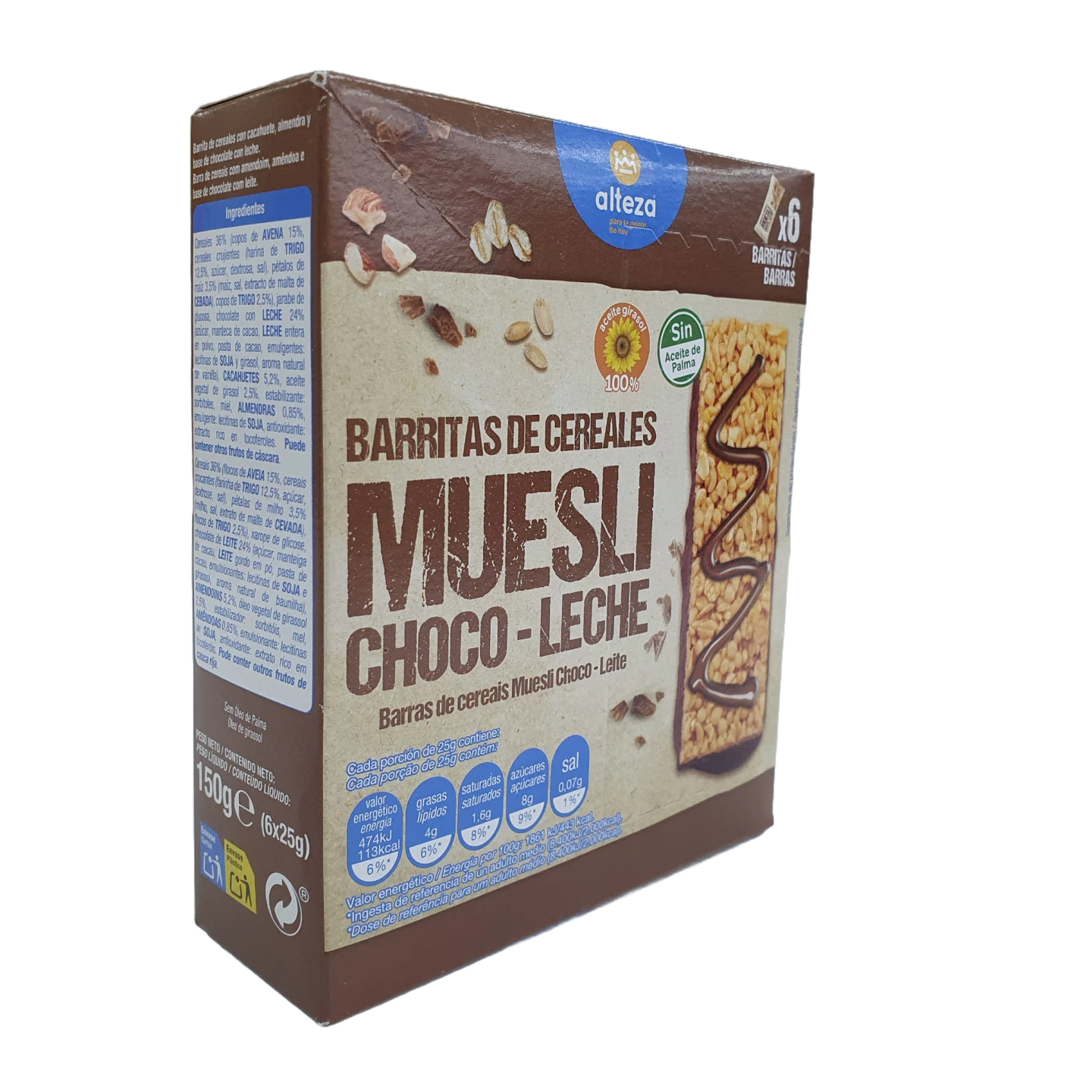 BARRA CEREAIS MUESLI/CHOC ALTEZA 150G