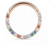 Argola Colorida lateral Rose gold 10mm