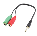 CABO ADAPTADOR ÁUDIO, 1X 3.5 MM AUX 4-PIN M - 2X 3.5 MM AUX 3-PIN F 