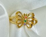 ANEL BORBOLETA LISA  MICRO ZIRC COLOR