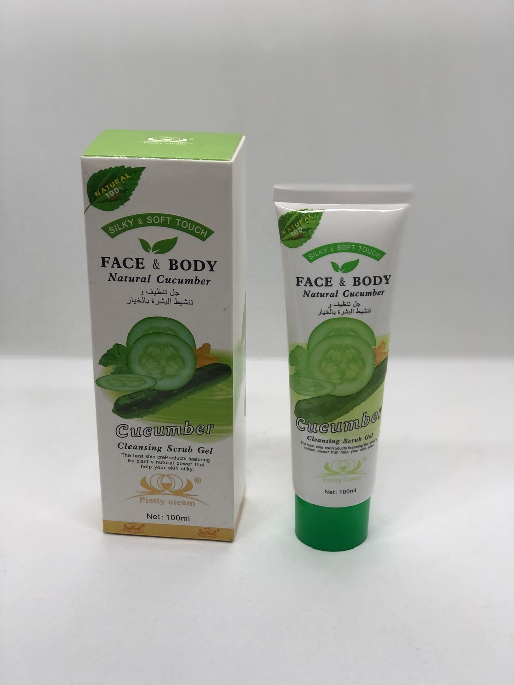 Pretty Cowry Gel Esfoliante Natural de Pepino para Rosto e Corpo - 100 ML