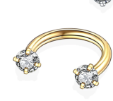 Ferradura CZ Garra 10mm Gold 