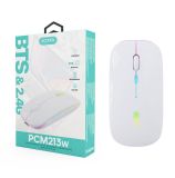 Rato Com Cabo Usb Accetel Pcm213w Branco Recarregável E 1600dpi