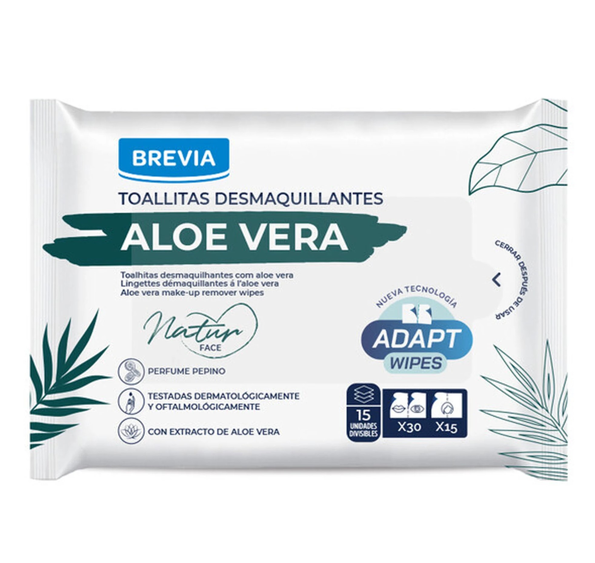 TOALHITAS DESMAQUILHANTES ALOE VERA 15UNID.