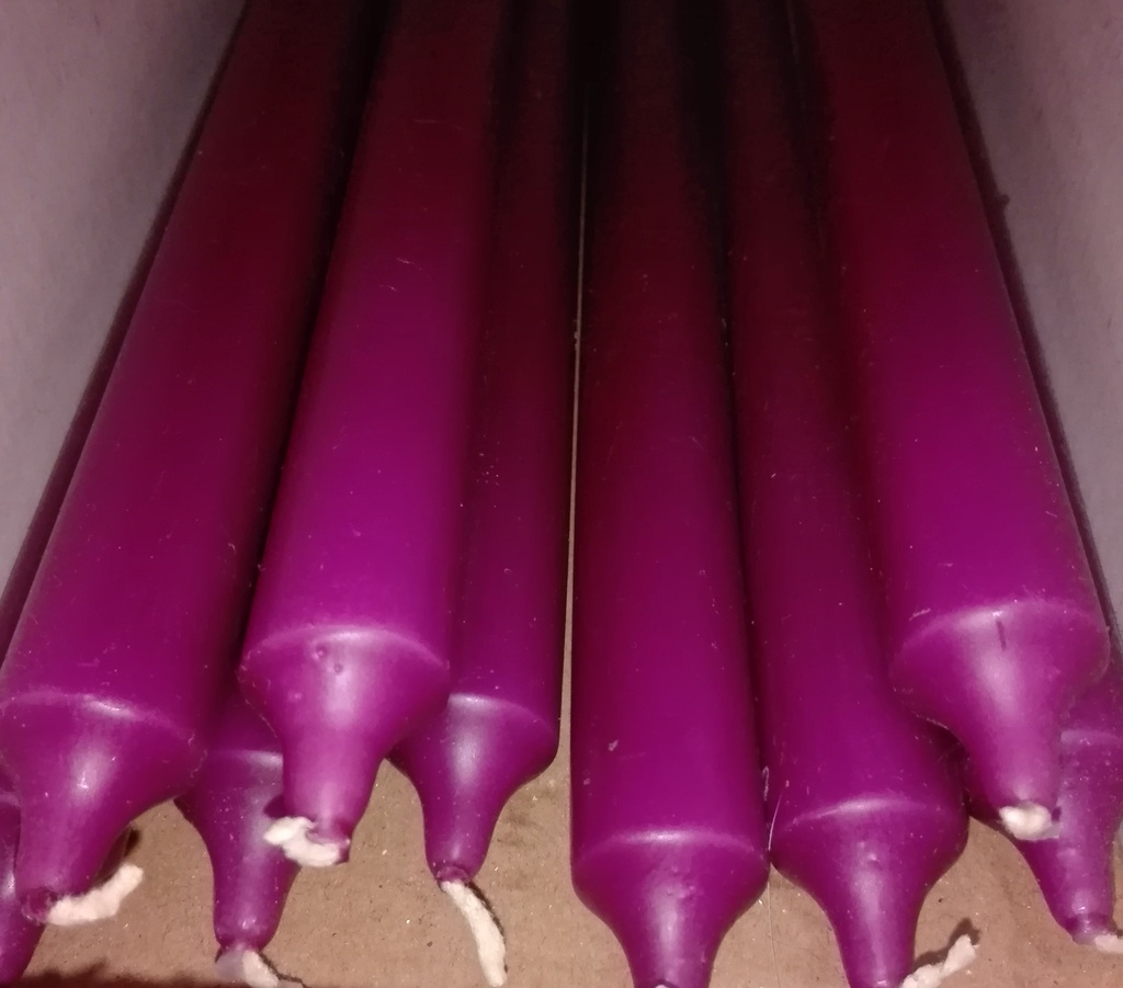30x velas candelabro purpura