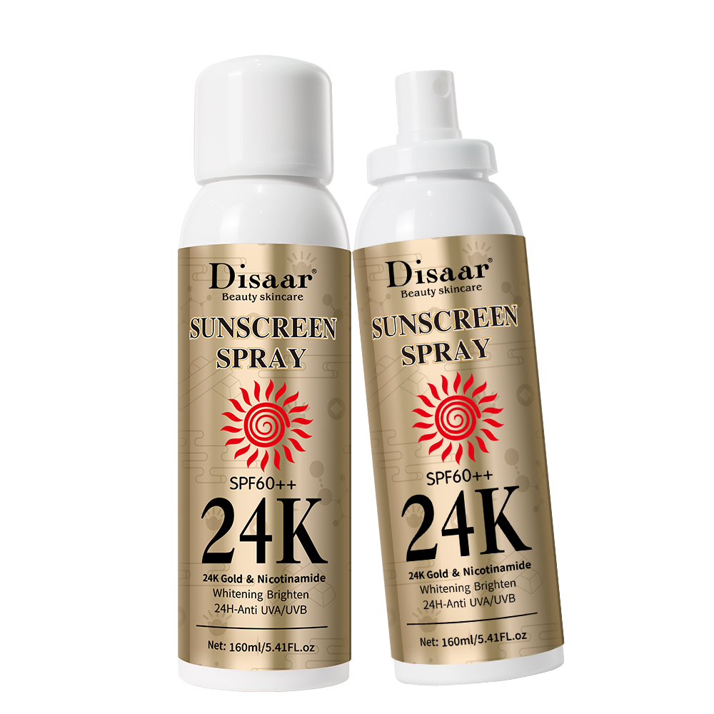 DISAAR SPRAY PROTETOR SOLAR CORPORA E FACIAL SPF60 COM OURO 24K E VITAMINA B 160ML