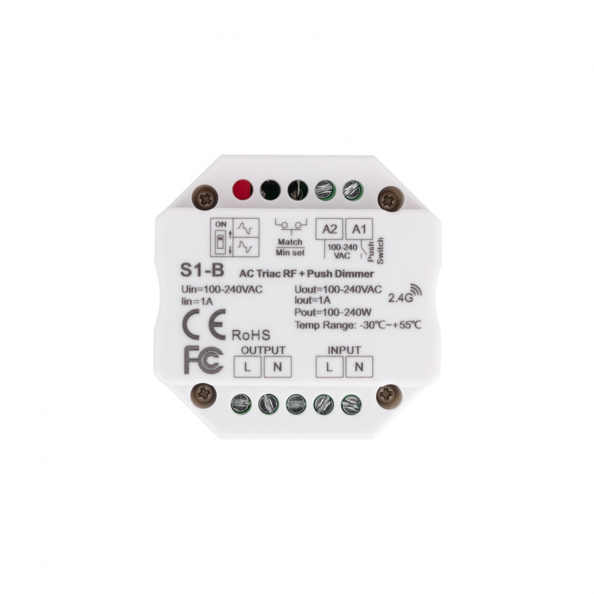 Regulador led triac RF/Pulsador