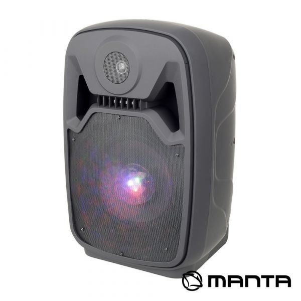 COLUNA BLUETOOTH PORTATIL 8" RGB MANTA