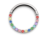 Argola Cravejada na lateral 10mm Colorida
