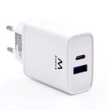 EWENT CARREGADOR USB-A E USB-C QC3 2 PORT 20W BRANCO