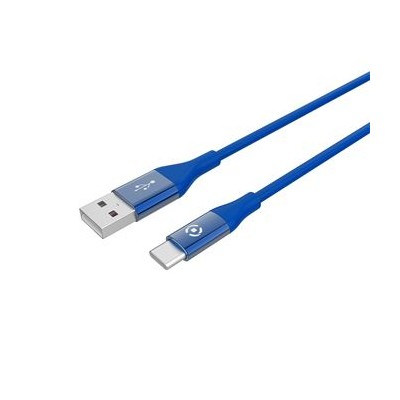 CABO CELLY USB A USB-C SILICONE 1M AZUL