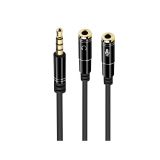 CABO ADAPTADOR AÚDIO, 1x 3.5 mm AUX 4-pin M - 2x 3.5 mm