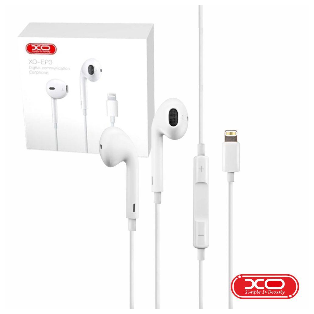 Auscultadores stereo lightning c/microfone branco 