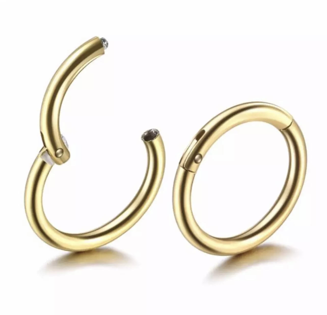 Argola Lisa Gold Segmentada Titânio