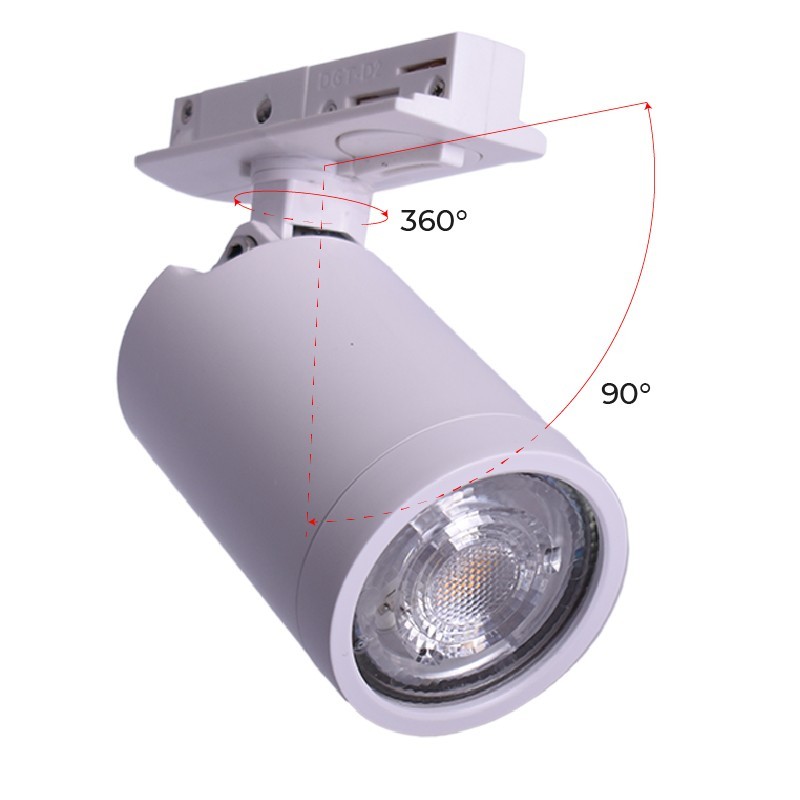 Projetor monofásico P/carril c/suporte GU10 branco