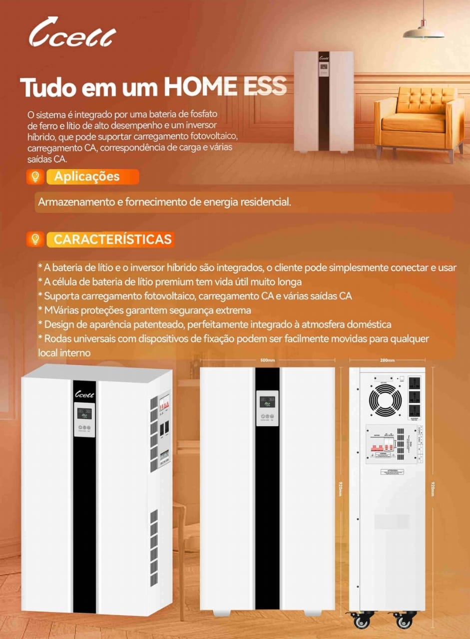 GERADOR SOLAR EM LÍTIO 5KVA