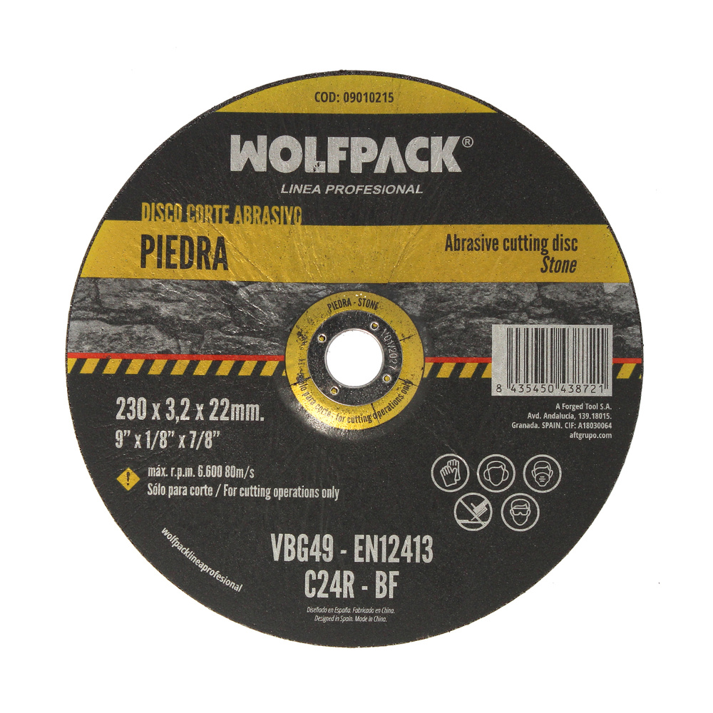 DISCO CORTE ABRASIVO PEDRA 230X3.2X22MM