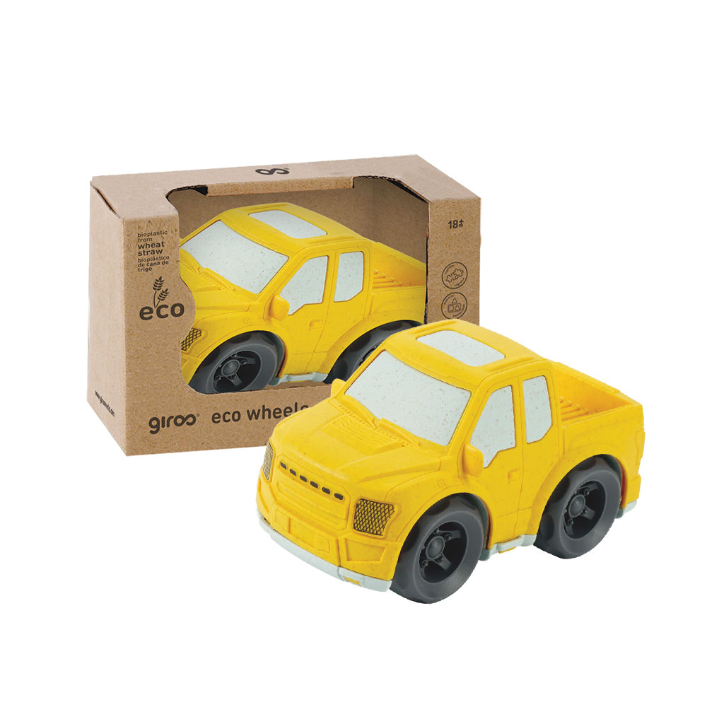 GIROS ECO CARRO BIO PLÁSTICO RODA LIVRE 15 CM AMARELO 4 SORT