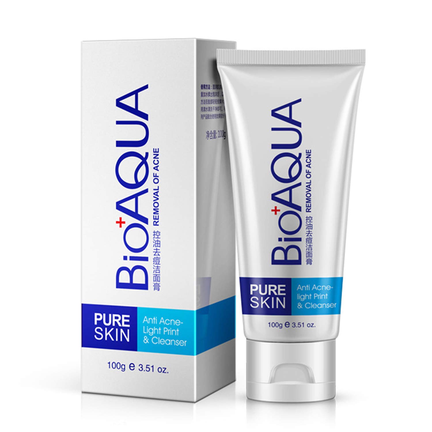 BIOAQUA PURE SKIN CREME DE LIMPEZA PARA ACNE ESPINHAS CRAVOS MANCHAS E MELASMA 100ML