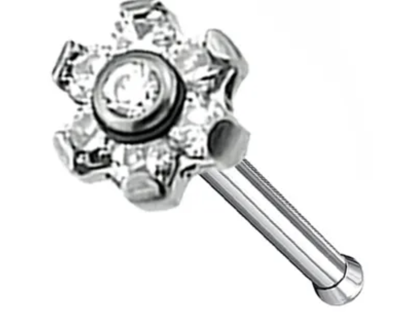 Labret Flor 6 zircônias
