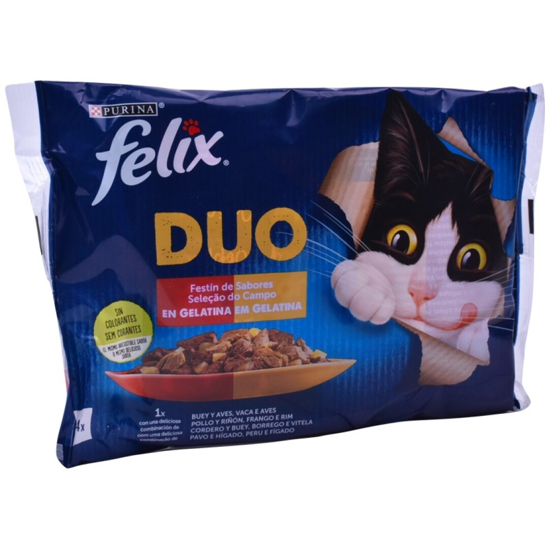 FELIX GELATINA DUO CARNE 4X85G